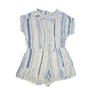 En Creme Blue and White Striped Jumpsuit Romper Size Large